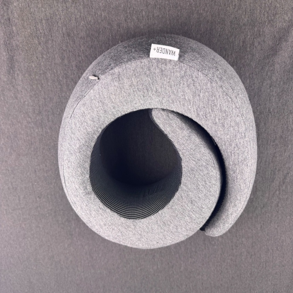 Wander Plus Travel Neck Pillow Heather Gray Memory Foam Adjustable Support